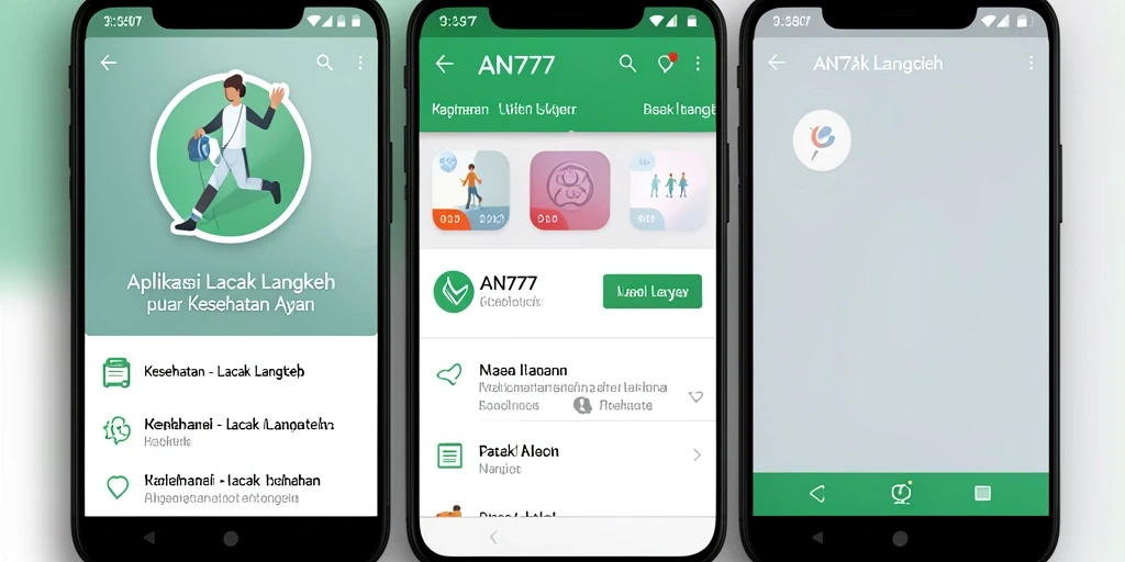 Antarmuka AN777 menunjukkan statistik langkah yang jelas dan menarik.