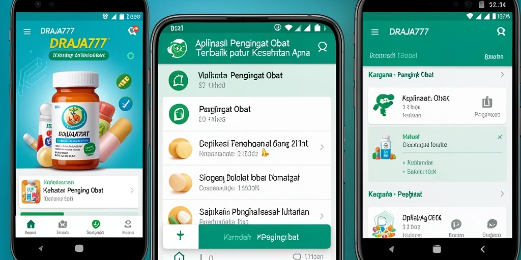 Screenshot antarmuka DRAJA777 yang menampilkan fitur pengingat obat.
