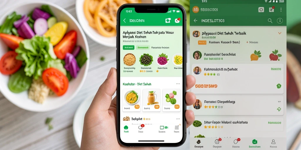 Tampilan antarmuka aplikasi INDESLOT303 untuk program Diet Sehat.