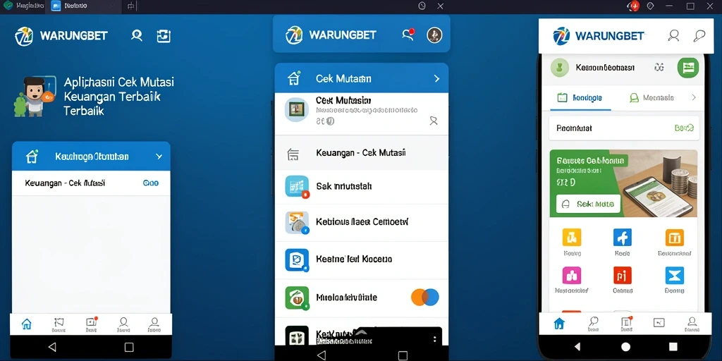 Screenshot antarmuka WARUNGBET menunjukkan fitur cek mutasi keuangan yang praktis.