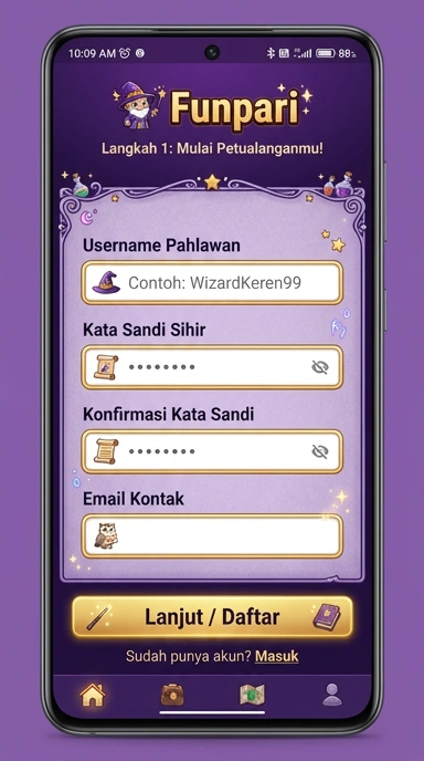 Panduan Registrasi Akun Funpari untuk Android