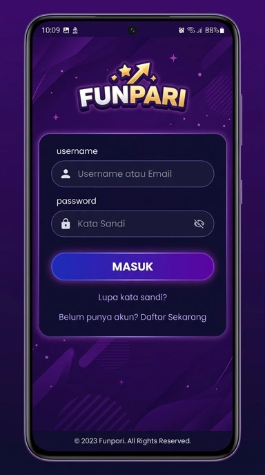 Cara Masuk Akun funpari untuk Pengguna Android